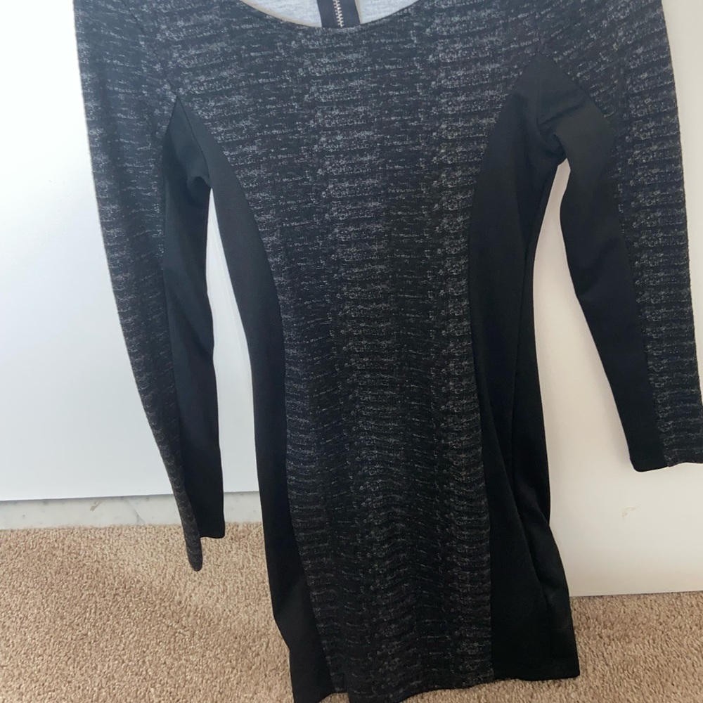 Black and grey mini dress